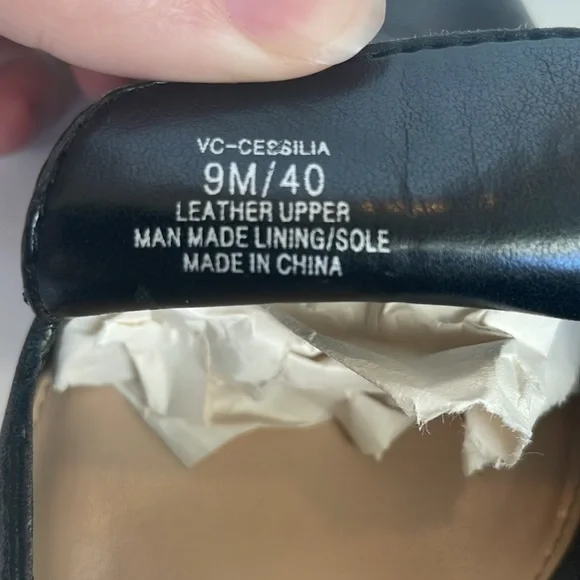 Vince Camuto Pointy Mules, Black Leather, Size 9M / 40 - Picture 5 of 5